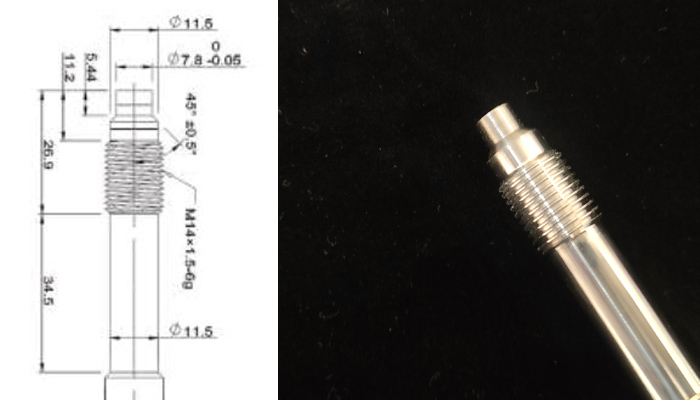 اتصال مکانیکی M14 1.5 ترانسمیتر فشار مذاب